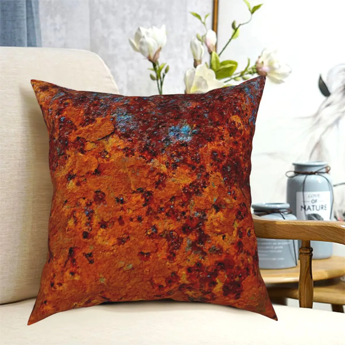 

Rust Square Pillowcase Printed Decorative Home Cushion Cover Wholesale 18"