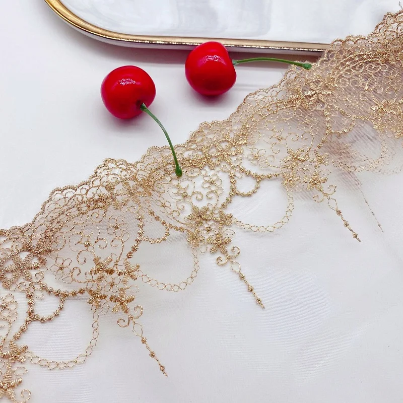 

1 Yard Water-soluble Barcode Lace Gold Net Yarn Clothing Accessories