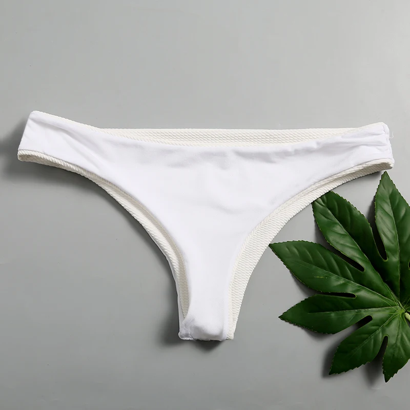 Белый купальник женский с высокой талией бикини набор сексуальный однотонный