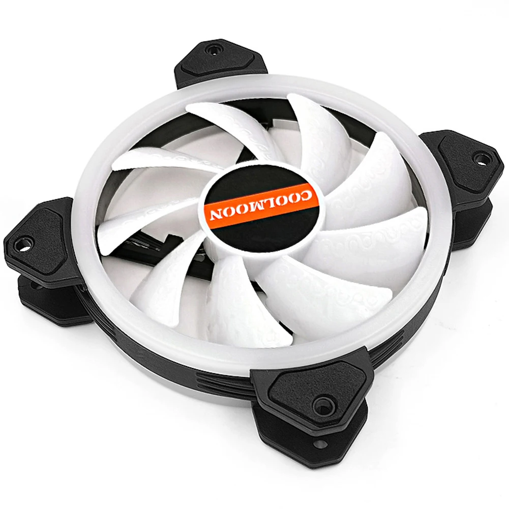 

COOLMOON 12cm RGB Cooling Fan PC Case Color Changing Quiet Large 4 Pin Heatsink Radiator Cooler For Desktop Computer Chassis
