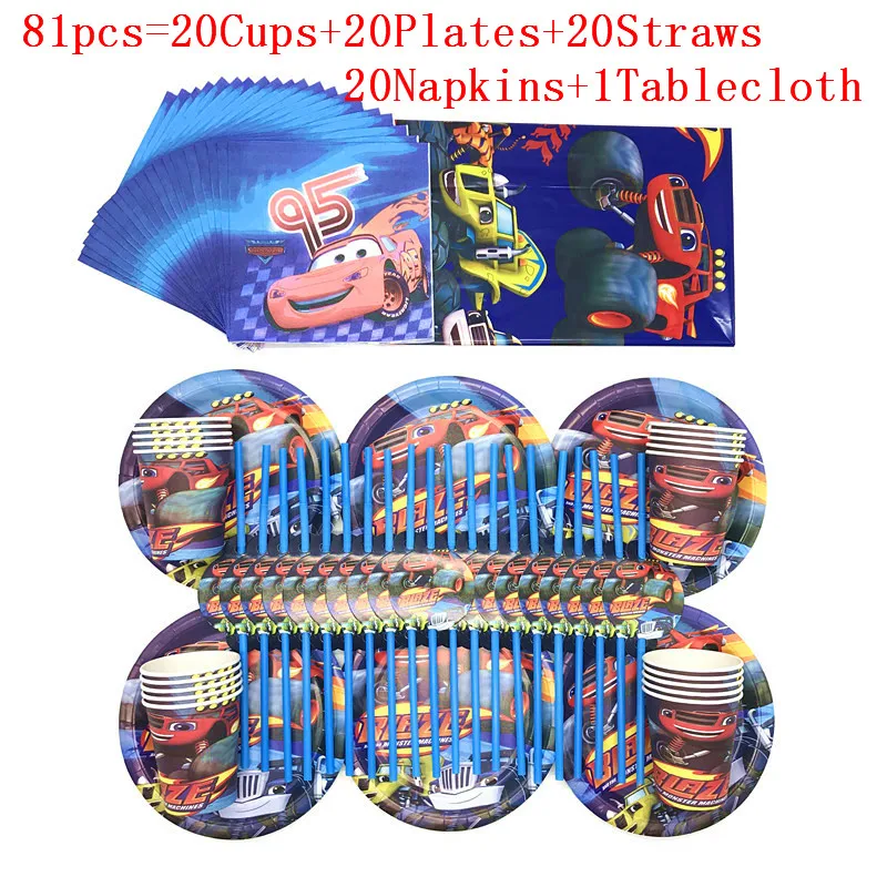 Baby Shower вспыш и чудо машинки украсить чашки таблички Дети Мальчики выступает