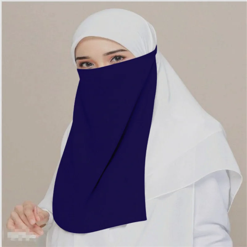 H213 Высококачественная мусульманская Фата Niqab однослойная мериловая ткань маска