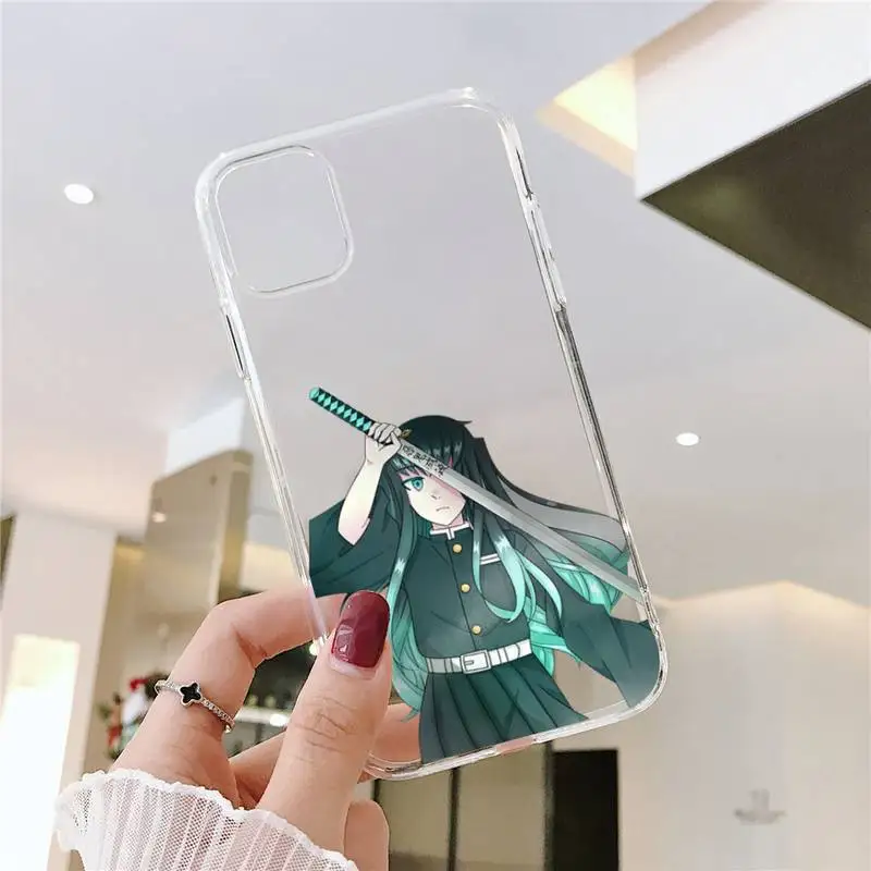 

Tokitou Muichirou Demon Slayer Phone Case Transparent for iPhone 11 12 mini pro XS MAX 8 7 6 6S Plus X 5S SE 2020 XR