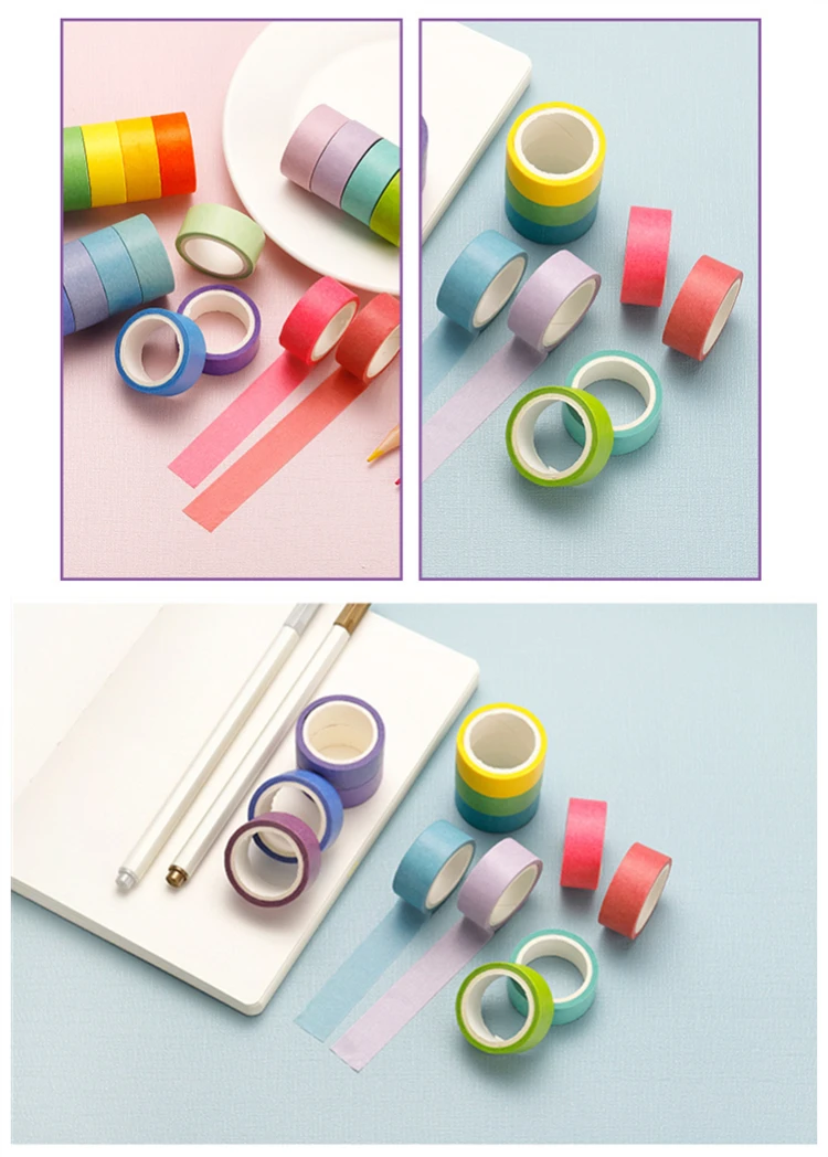 60 рулонов разноцветная лента для упаковки бумаги с радужной текстурой диаметром