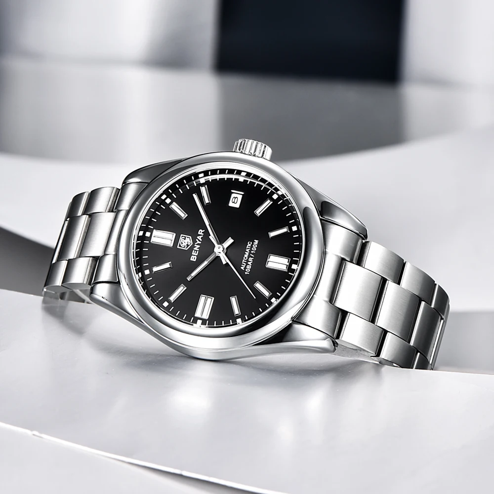 BENYAR Top Brand Mechanical Wristwatch Automatic Watch For Men Sport Sapphire Glass Stainless Steel Waterproof Reloj Hombre 2023
