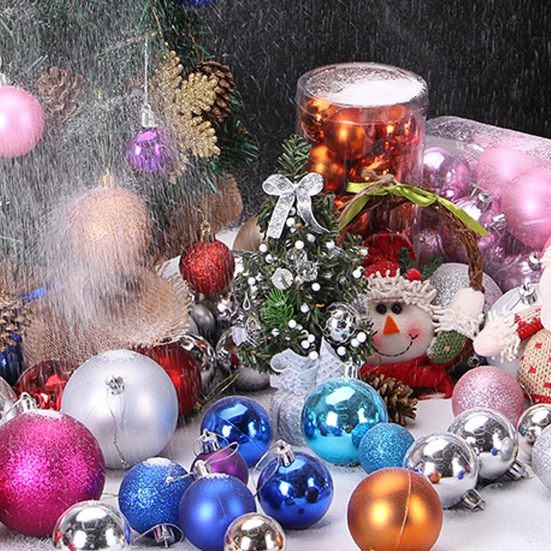 

2020 Christmas Tree Balls 24pcs 4cm-8cm Decorations Ball Baubles Xmas Party Hanging Balls Ornament Christmas Decoration For Home