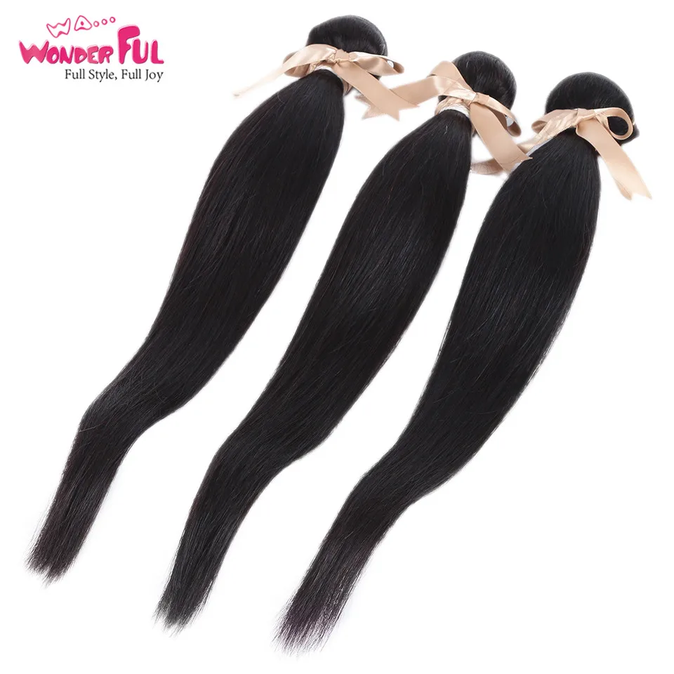 3/4 пучков индийских волос прямые волосы Реми 100% человеческие пучки для