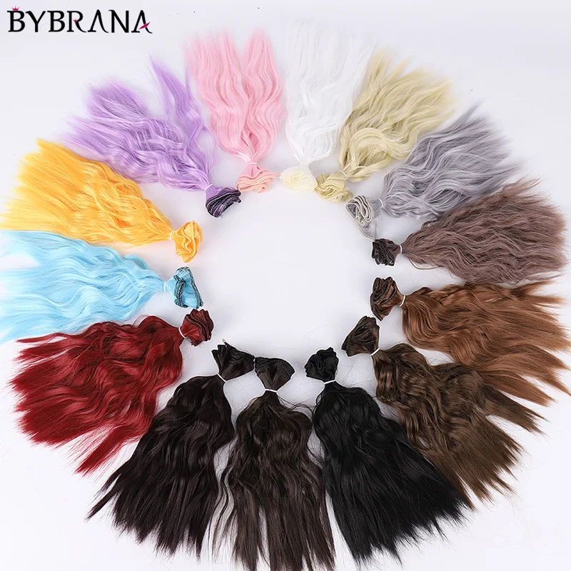 Bybrana 25 см * 100 длинные кудрявые волосы высокотемпературные BJD SD сделай сам парики