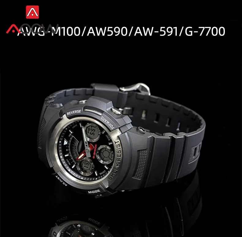 Полимерный ремешок для Casio G-SHOCK AW-591 AW-590 AWG-M100 101 мужской спортивный