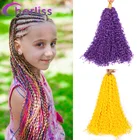 Окрашенные синтетические косы для наращивания волос для детей и женщин, 28 дюймов, 50 г