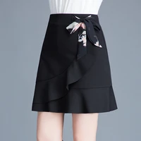 new lace up ruffle skirt high waist anti light wrap hip a line skirt harajuku skirt korean style wrap skirt korean skirt