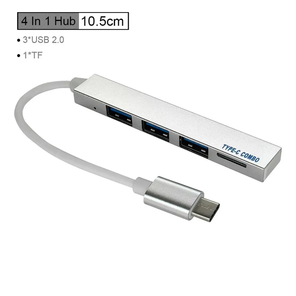 4 в 1 USB C 3 порта 2 0 разветвитель Тип концентратор конвертер OTG Кабель адаптер для
