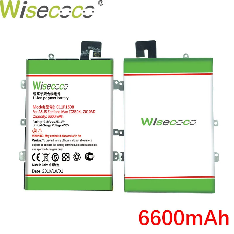WISECOCO Новинка 6600 мАч c11p1508 батарея для ASUS Zonfone Max ZC550KL Z010AD Z010D Z010DA мобильный телефон с рамкой