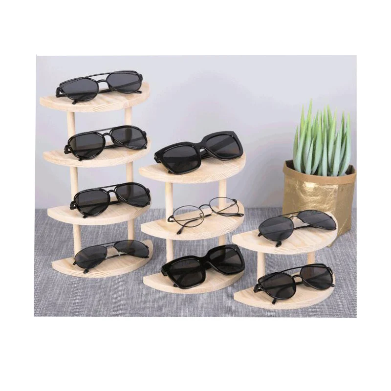 Полу-круглая деревянная витрина для солнцезащитных очков очки показывающие
