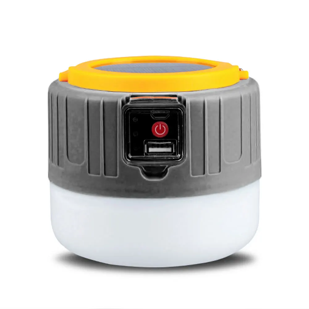 

Портативный светодиодный светильник с солнечной зарядкой и USB, водонепроницаемая энергосберегающая лампа, уличная лампа для палатки, кемпи...