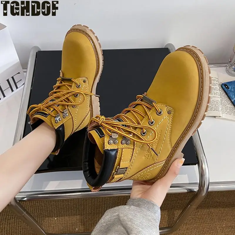 New Cow Suede High-top Men's And Women's Hiking Boots Warm Outdoor Leisure Boots Non-slip Wear-resistant