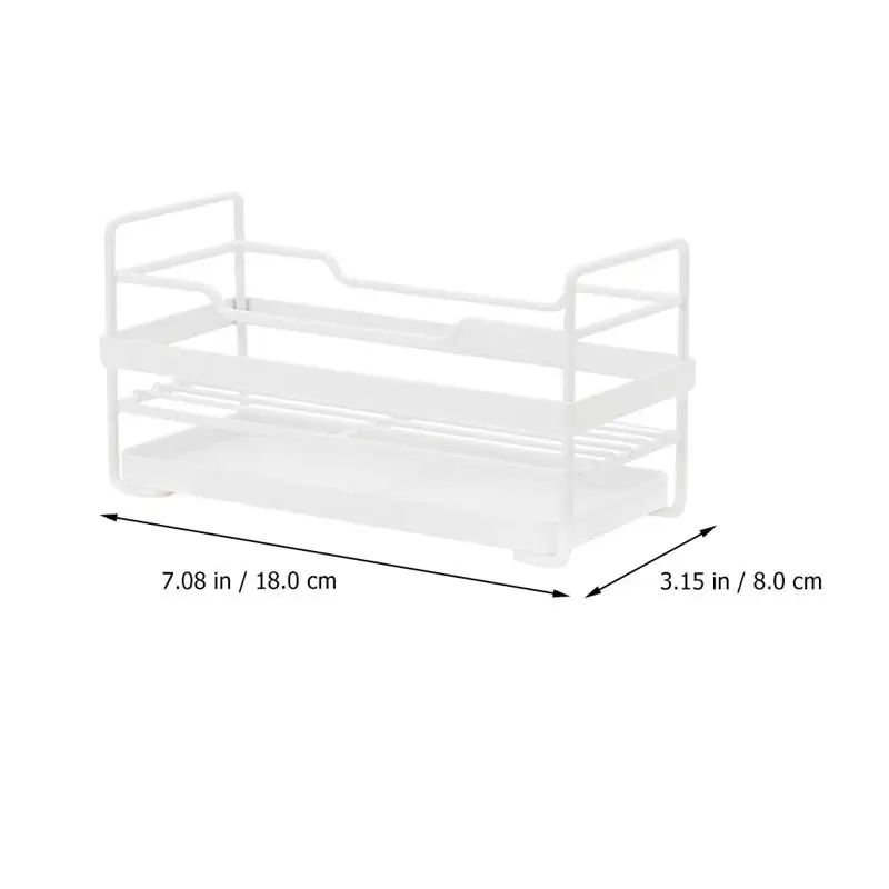 

1pc Kitchen Storage Rack with Drainage Tray Organizer Countertop Shelf Holder