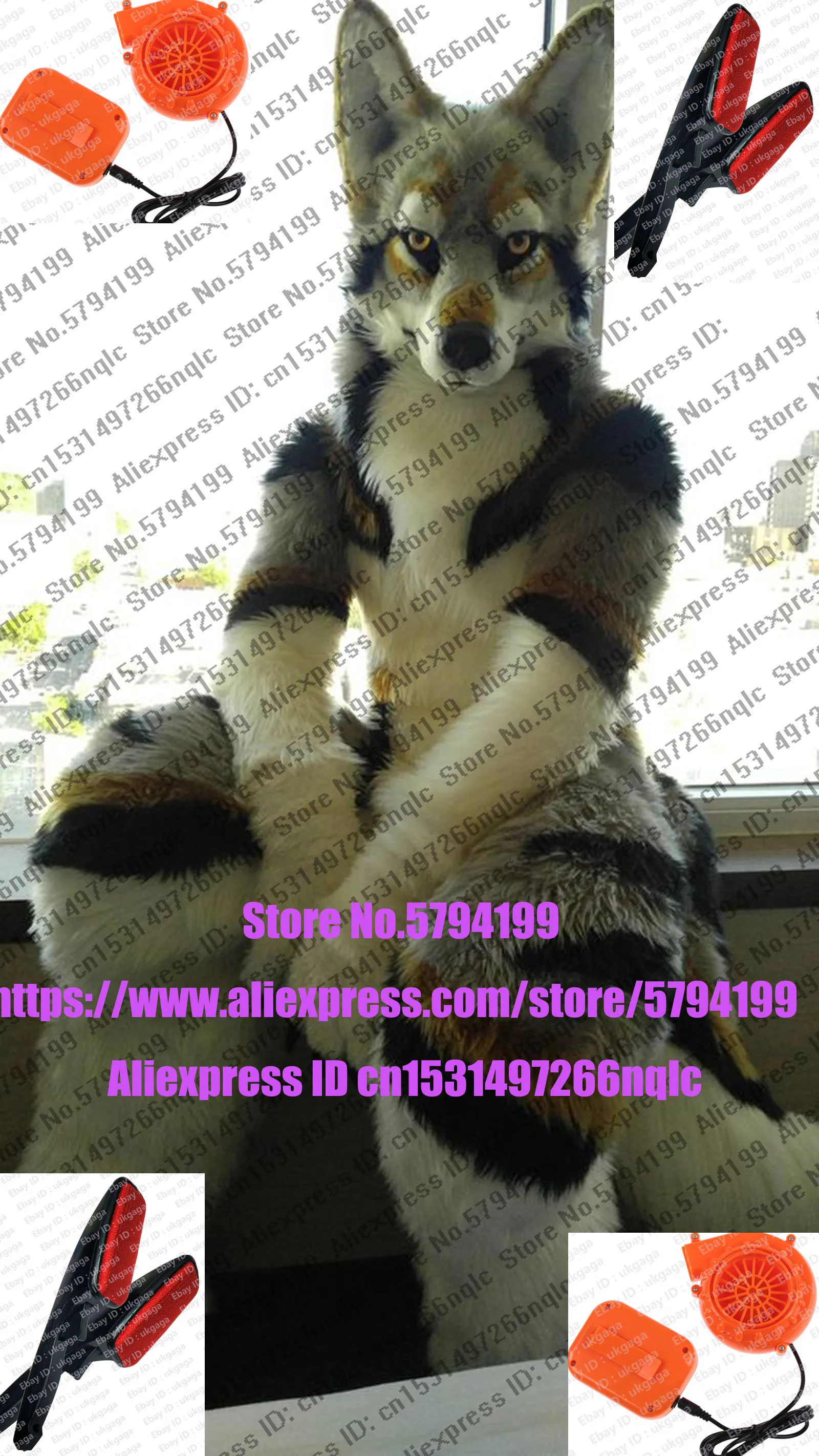 Пушистый серый волк свободные фанаты Хаски собака пушистый меховой костюм