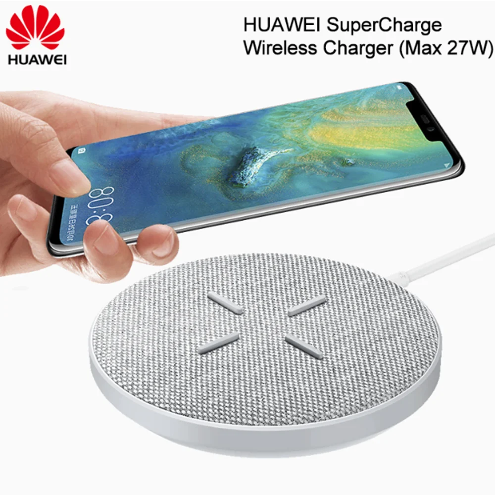 

Оригинальное Беспроводное зарядное устройство HUAWEI CP61 27 Вт SuperCharge для Huawei P40 P40 Pro P30 pro Mate 30/40 для iPhone xiaomi samsung