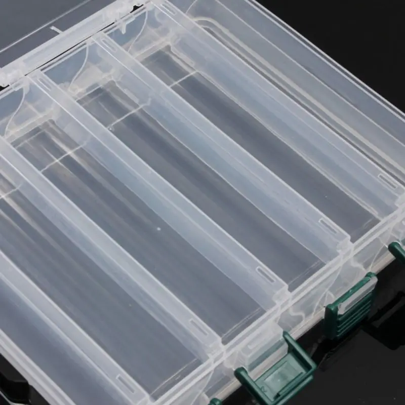 

19.5*16.5*4.8cm plastic fly fishing tackle box double-sided high-strength transparent visible with drainage hole brand new