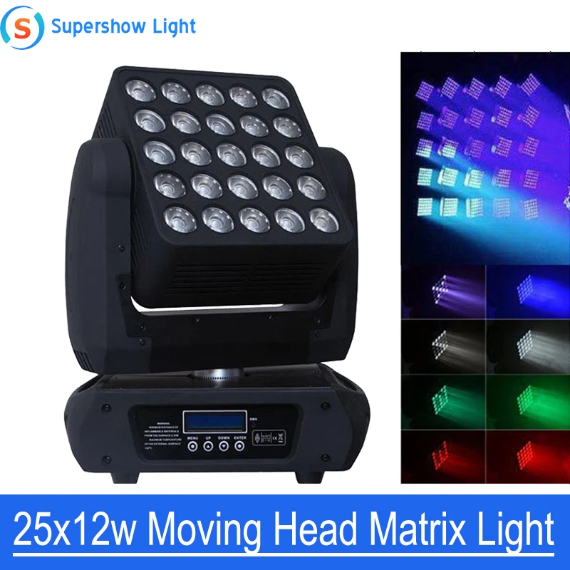 СВЕТОДИОДНЫЙ матричный RGBW 5x5 светильник 25x12 Вт движущийся головной Dj сценический