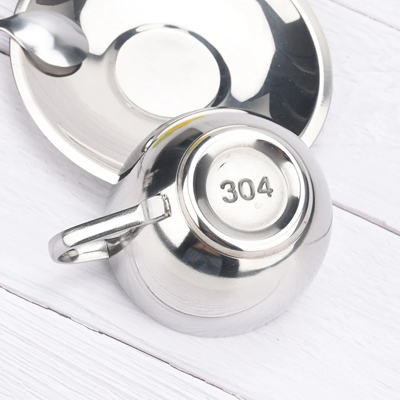 Набор кофейных чашек из нержавеющей стали двухуровневые термоизоляционные