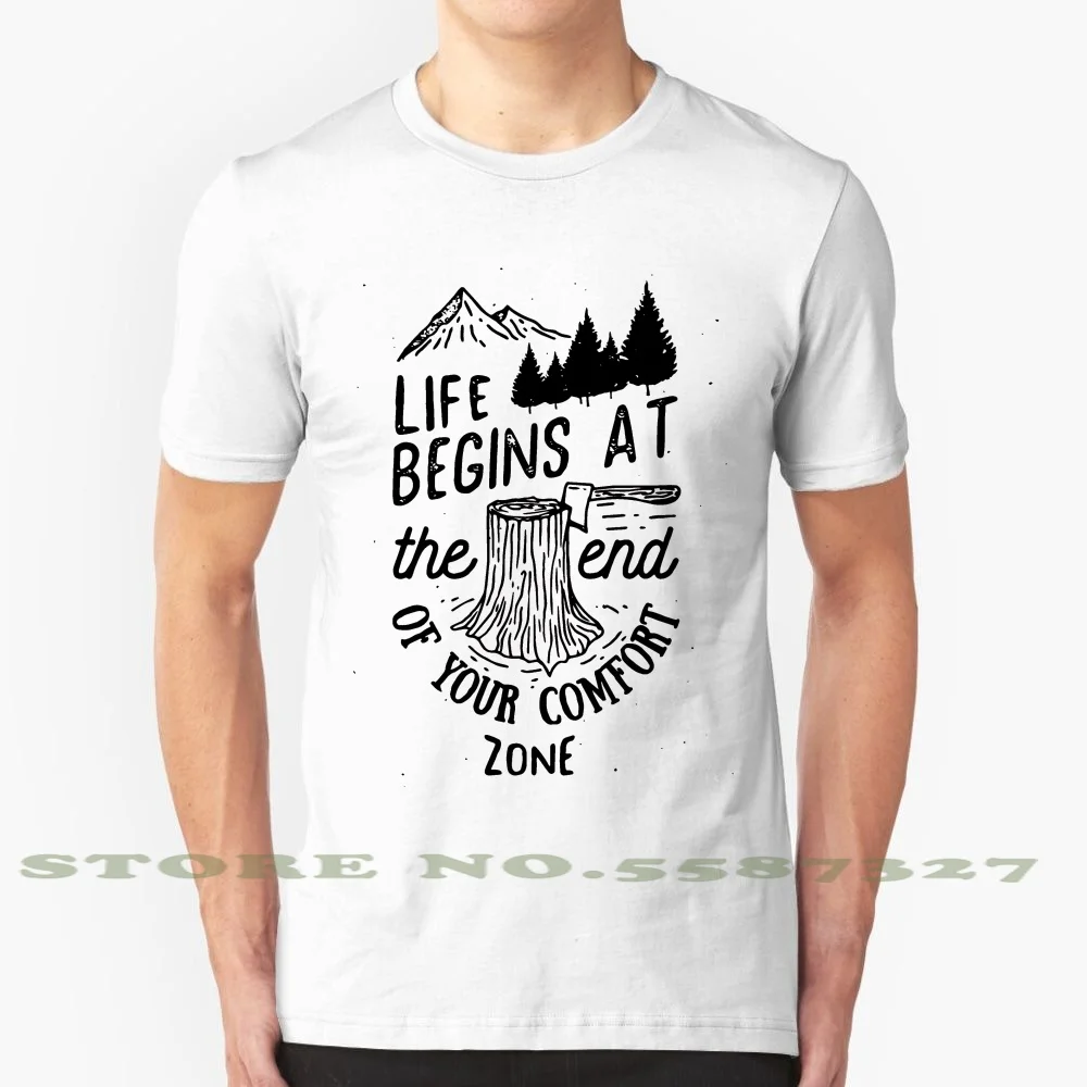 

Жизнь начинается в конце вашей зоны комфорта вдохновляющие цитаты черный, белый цвет футболка для Для мужчин Для женщин Для мужчин Путешест...