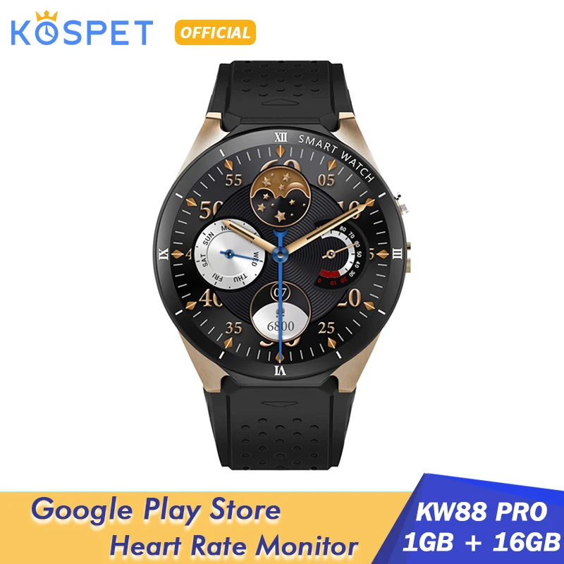 KOSPET KW88 PRO 1 ГБ 16 39 &quotBluetooth 4 0 Android 7 четырехъядерный сенсорный экран MTK6580 gps носимое