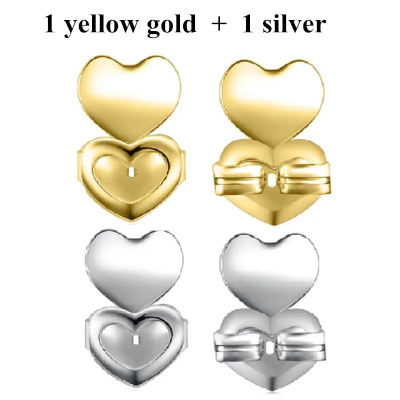 1 gold 1 silver Seanuo Золотые/серебряные серьги-гвоздики с гайкой, гипоаллергенные, подходят для сережек, поддержка для женщин - Окраска металла: 1 gold 1 silver