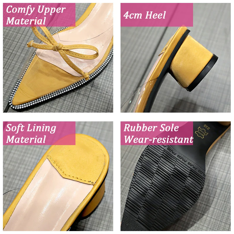 Женские сандалии на квадратном каблуке желтые белые среднем лето 2019|Женские