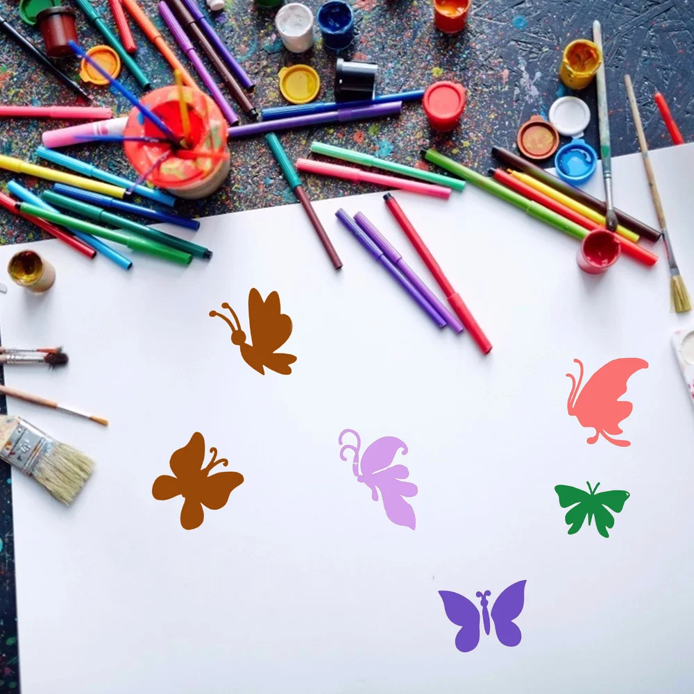 

8pcs Reusable Kids Drawing Stencils Sunflower Shape DIY Painting Templates