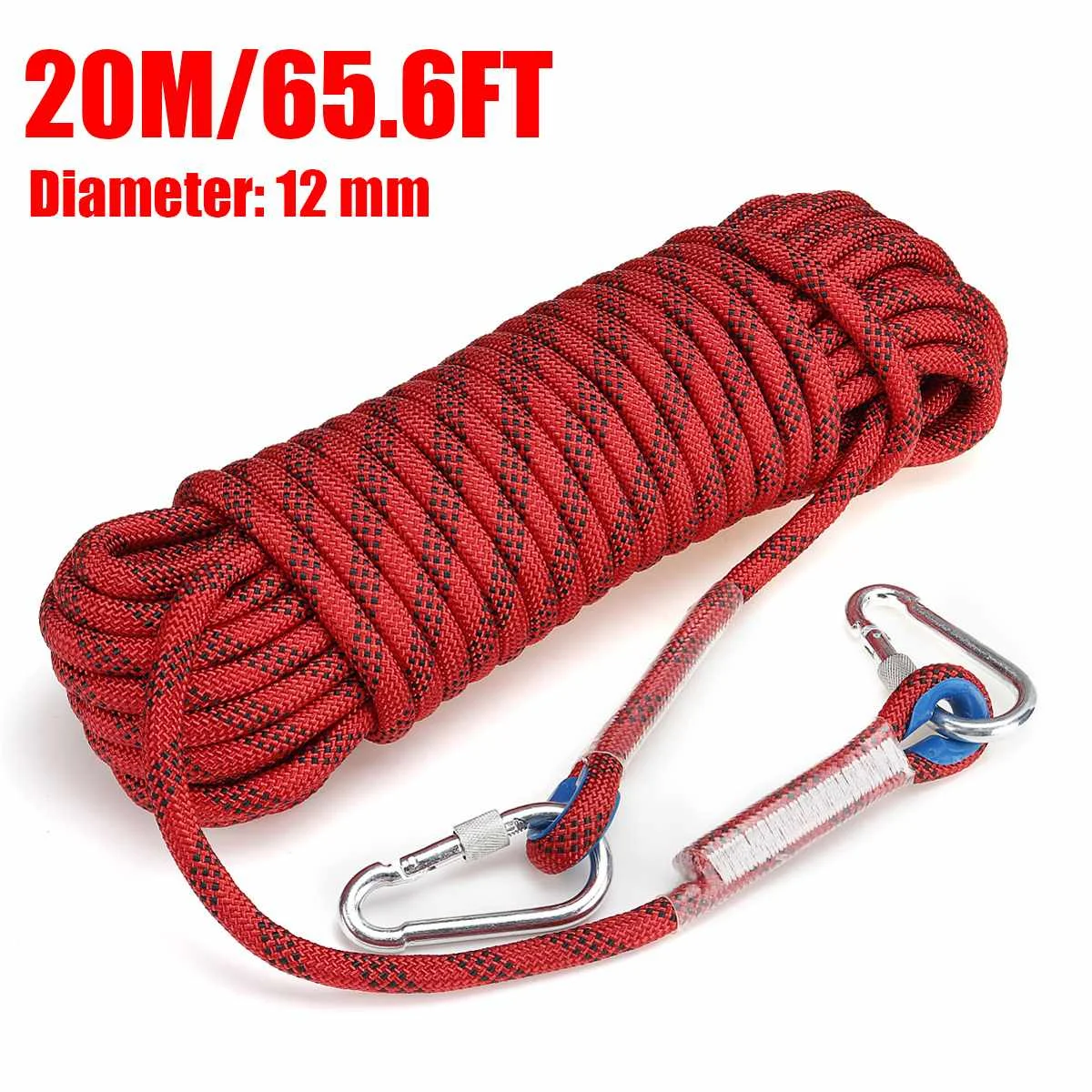 1020m 12mm professional rock climbing cord outdoor hiking rope high strength safety sling cord rappelling rope equipment tools free global shipping