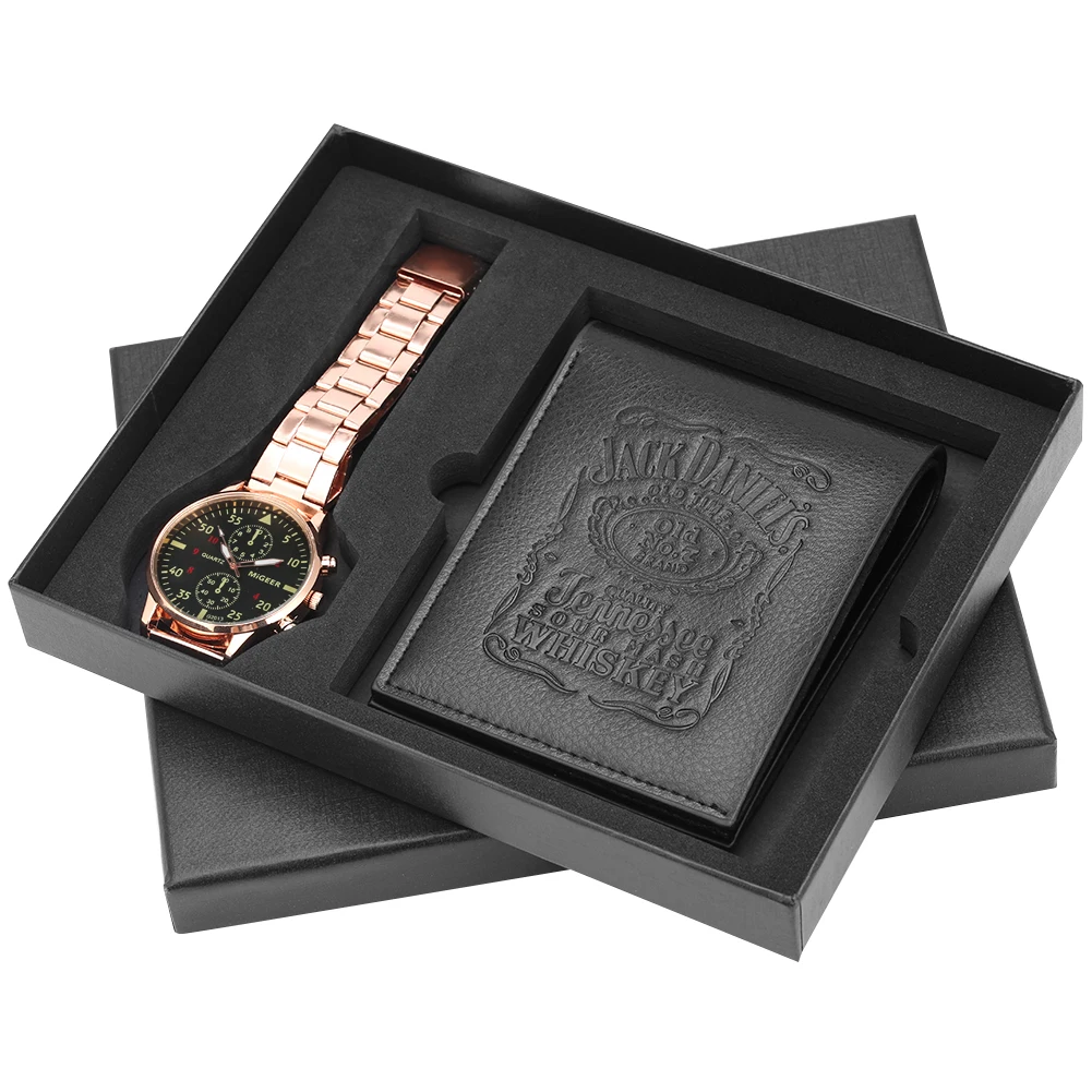 Деловые мужские кварцевые часы из нержавеющей стали ремешок для часов с откидной