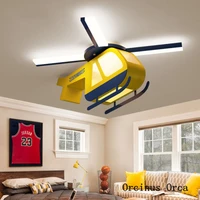 cartoon creative helicopter ceiling lamp boy bedroom childrens room lamp personality color fighter ceiling lamp