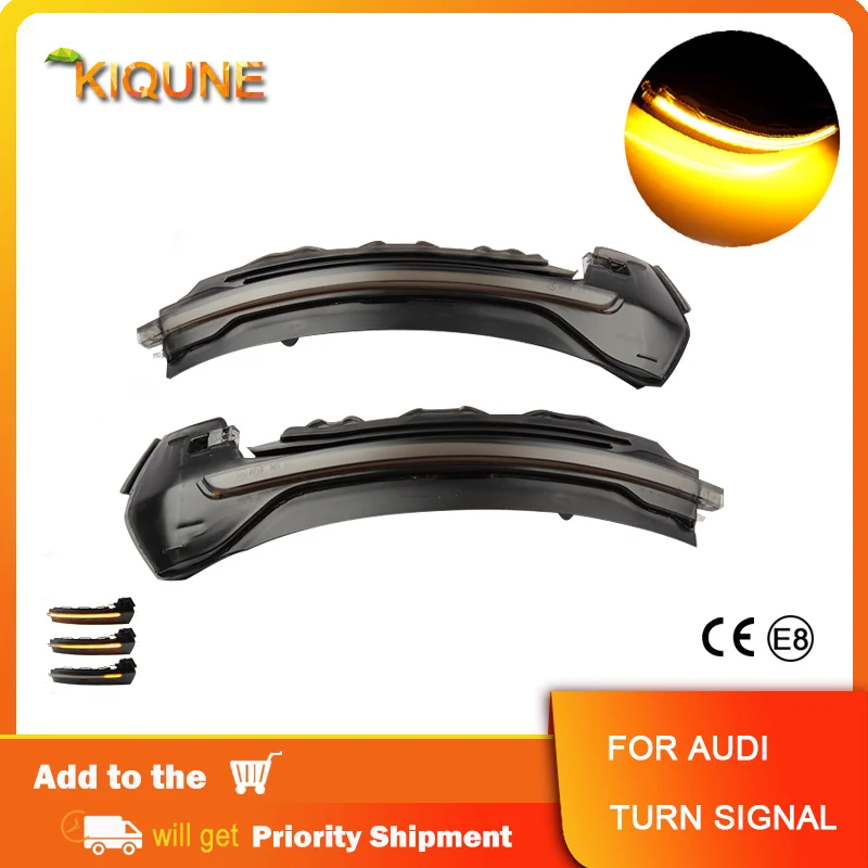 

2Pcs Dynamic Turn Signal Lights For Audi A3 S3 RS3 2013-2020 Car LED Rearview Mirror Flowing Water Sequential Blinker Lamps