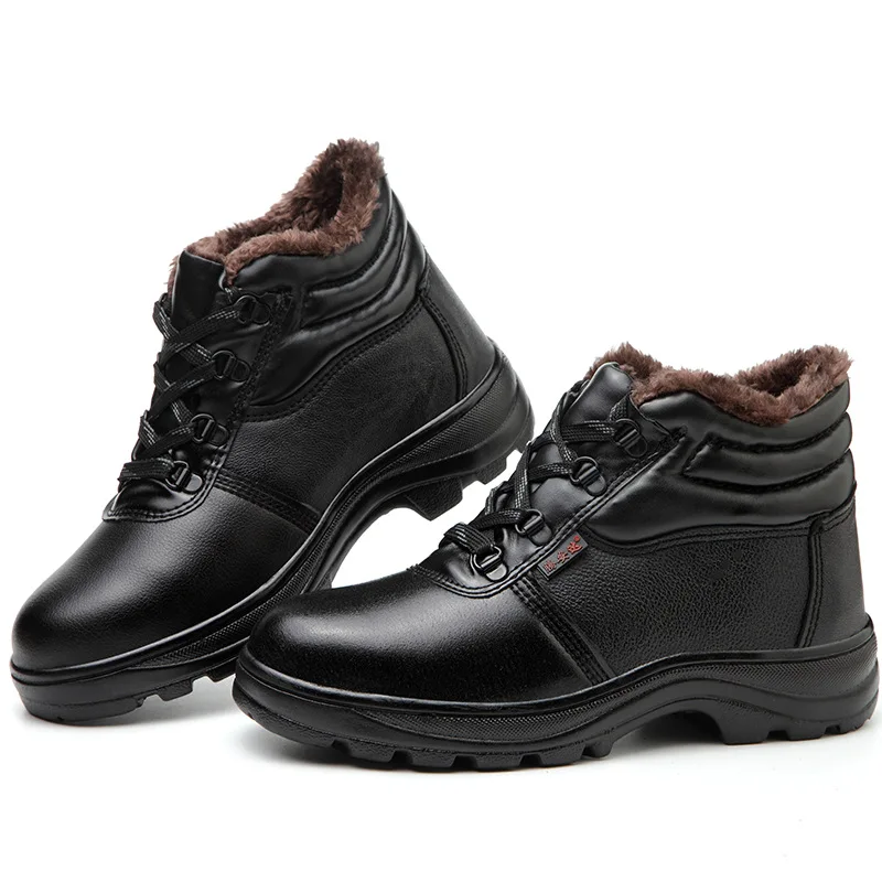 Зимняя модная рабочая обувь из искусственной воловьей кожи уличная Защитная