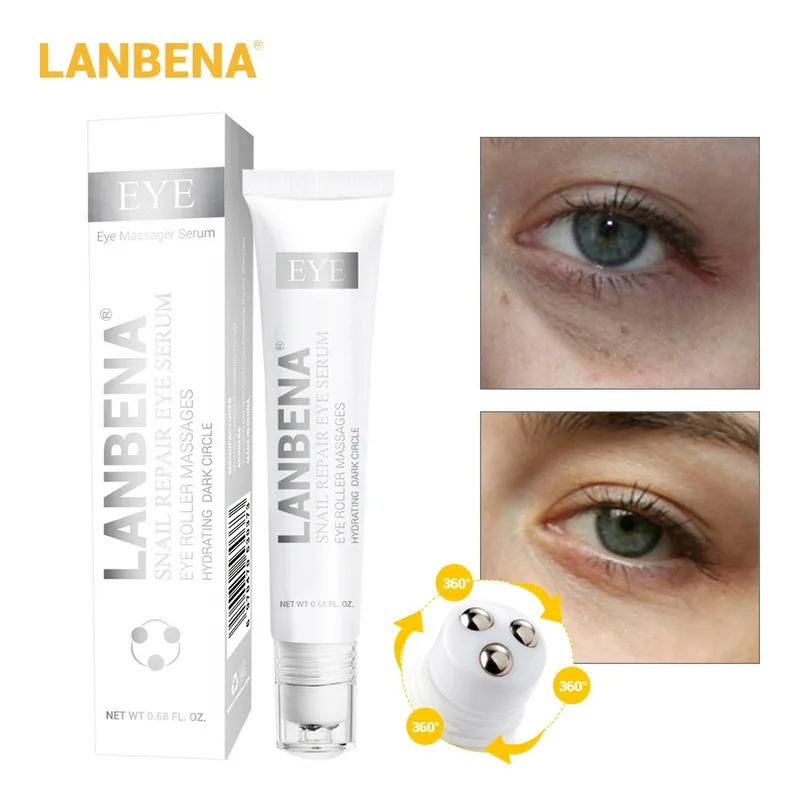 

Snail Repair Eye Serum Eye Cream Remove Dark Circle Moisturizing Anti Aging Whitening Effective Relieve Fatigue Portable