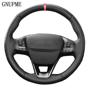 black car steering wheel cover volant stuurhoes volant for ford focus 4 2019 2020 fiesta 17 19 tourneo 2018 2019 new focus free global shipping