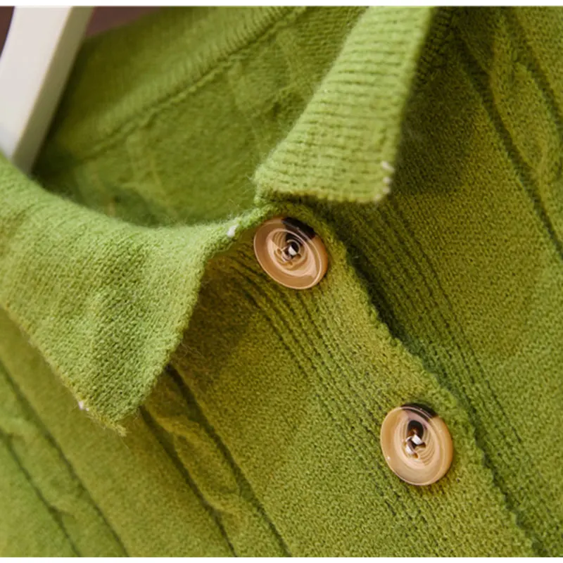 Теплый вязаный крючком свитер-кардиган с воротником и длинным рукавом размеры 5XL