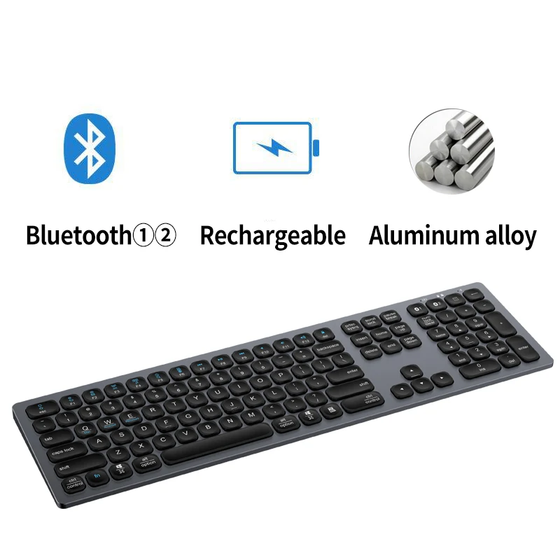 Bluetooth-клавиатура TANSOOM из алюминиевого сплава можно подключить два устройства для