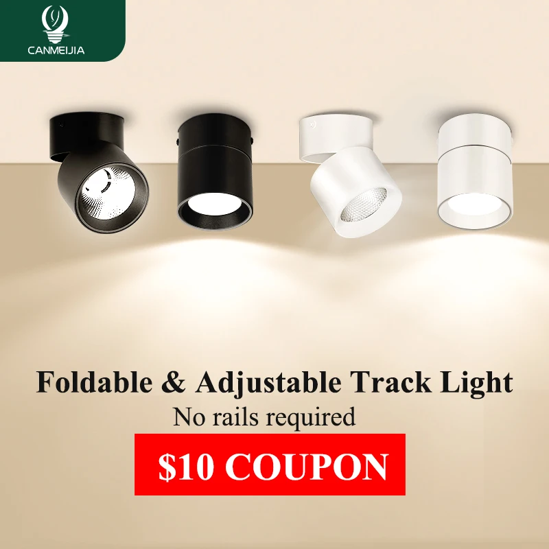 Складной Трековый светильник Светодиодный точечный 220 В фонарь светодиодная