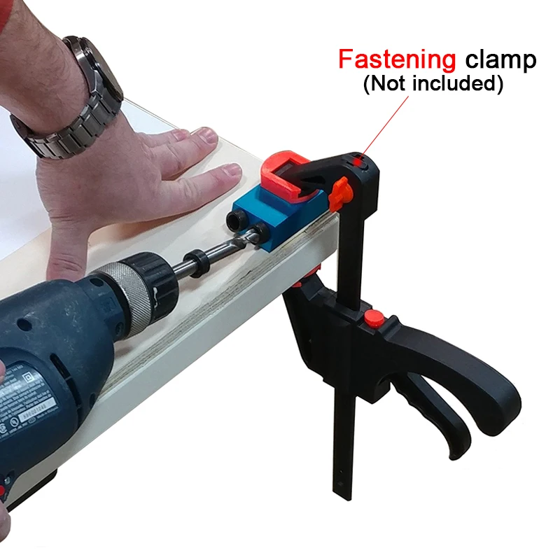 

Portable Pocket Hole Jig Set 6/8/10mm Drill Bit Bushings Replace Drill Guide Wood Hole Locator Jig for DIY Carpentry Tools