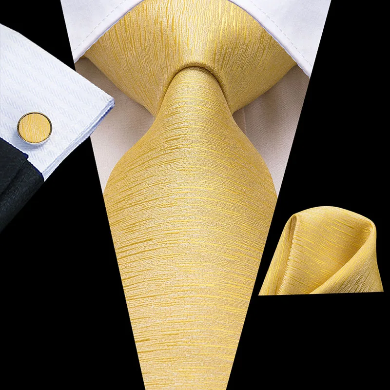 SN-1036 желтый цветочный галстук Hanky запонки набор мужские шелковые золотистые галстуки для мужчин Официальный Мужской Галстук Свадебная вечеринка Жених Corbatas - Цвет: SN-3251