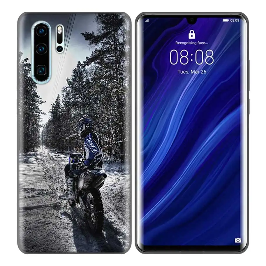 Черный силиконовый чехол для huawei P30 P20 P10 mate 30 20 10 Lite Pro Coque сумки Обложка Capas Back moto внедорожный мотоцикл Спорт - Цвет: SX-003