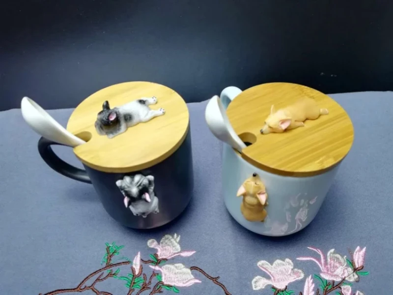 Мультфильм 3D корги Французский бульдог кружки Милая кофейная кружка с изображениями животных чайная вода чашки молоко Лимон Посуда для напитков пара чашки подарок для друзей