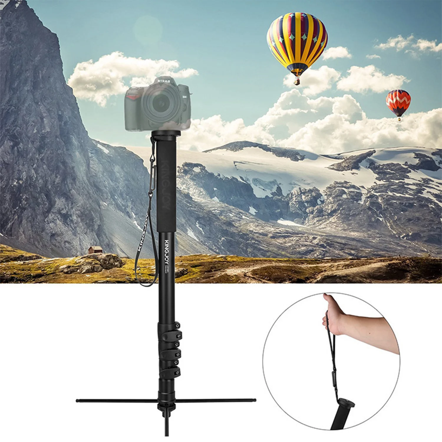 4 Sections Professional Monopod Aluminum Alloy Vertical Monopods with Base for Camera Smartphone