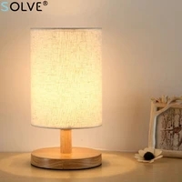 modern minimalist fabric table lamp nordic usb stepless dimming touch wooden table lights bedroom bedside lamp study decoration