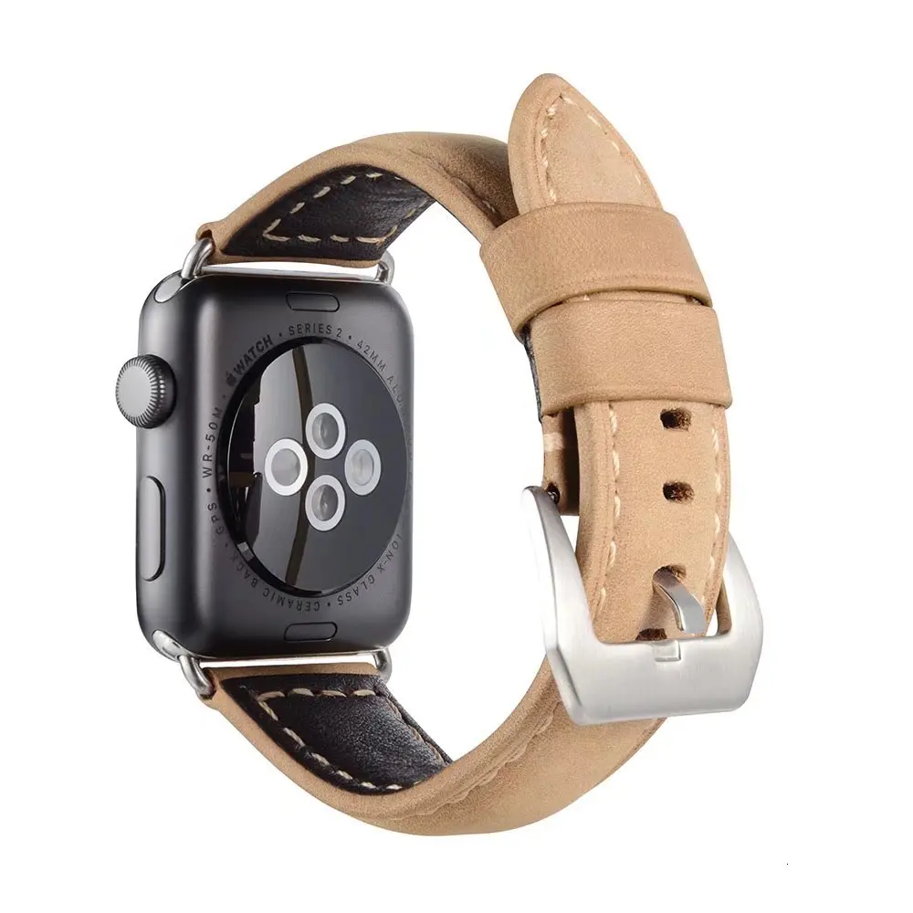 Ремешок iWatch в ретро стиле из натуральной кожи, сменный ремешок для Apple Watch, 44 мм, 42 мм, серия 3, 2, 1, спортивный ремешок iwatch 38 мм