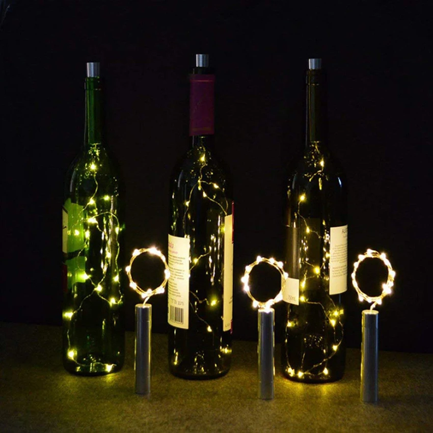 

10/15/20 LEDS Cork Shaped Wine Bottle Lights Copper Wire Night Light For Wine Bottle Starry Home Party Christmas holiday