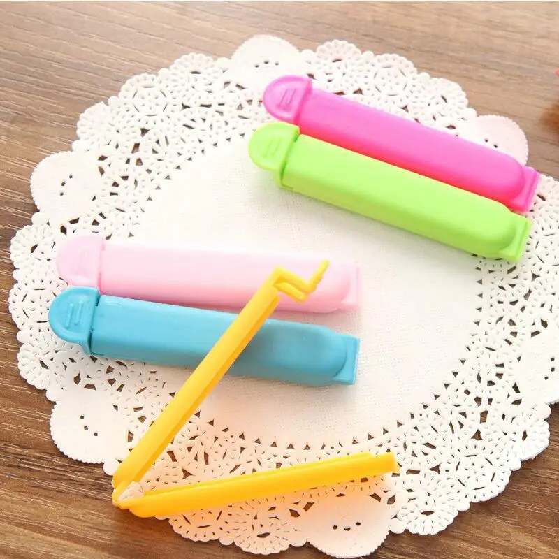 1pc random color 1 шт. Горячая пластиковая Оранжевая Сумка для еды, зажимы для кухонного хранения, пластиковая Герметичная сумка, колпачок, бытовой инструмент - Цвет: 1pc random color